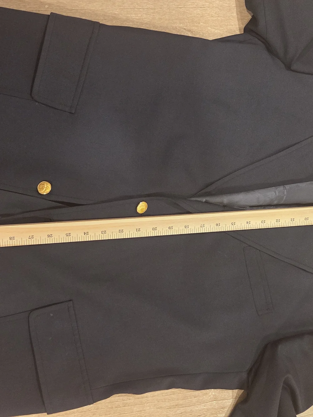 Brooks Brothers Golden Fleece 100% Wool Navy Or Black Blazer W/ Gold Buttons 44R